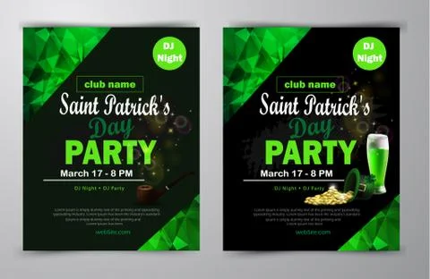 St. Patrick s Day poster set Vector illustration Stock Illustration