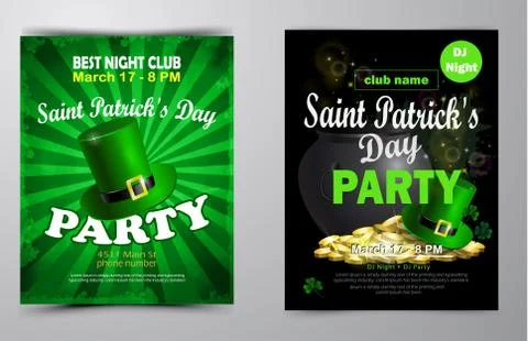 St. Patrick s Day poster set Vector illustration Stock Illustration