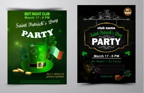 St. Patrick s Day poster set Vector illustration Stock-Illustration