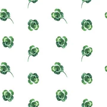St. Patrick s day seamless pattern on white background. Nature background with Stock Illustration