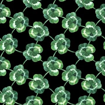St. Patrick s day seamless pattern on white background. Nature background with Stock Illustration