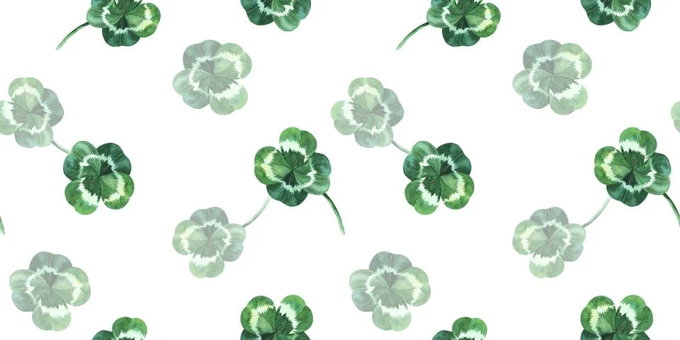 St. Patrick s day seamless pattern on white background. Nature background with Stock Illustration