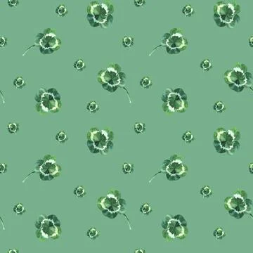 St. Patrick s day seamless pattern on white background. Nature background with Stock Illustration