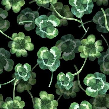 St. Patrick s day seamless pattern on white background. Nature background with Stock Illustration