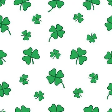 St. Patrick s Day seamless pattern with clover leaves and shamrocks. Hand d.. イラスト素材
