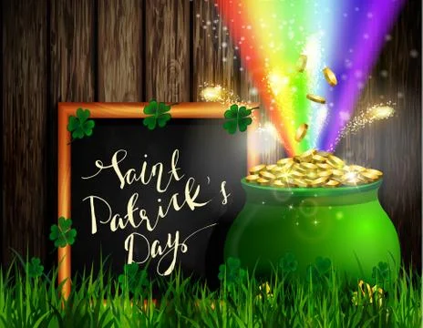 St. Patrick s Day symbol green pot Stock Illustration