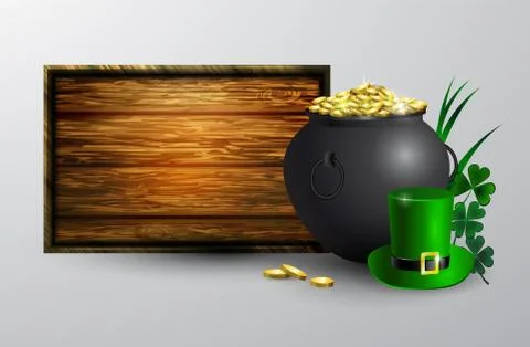 St. Patrick s Day symbol board Stock Illustration
