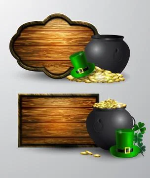 St. Patrick s Day symbol board Stock Illustration
