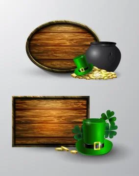 St. Patrick s Day symbol board Stock Illustration