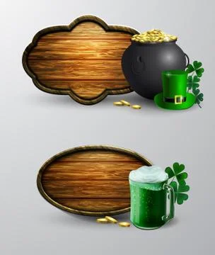 St. Patrick s Day symbol board Stock Illustration