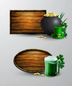 St. Patrick s Day symbol board Stock Illustration
