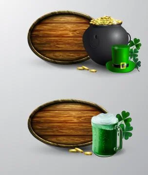 St. Patrick s Day symbol board Stock Illustration
