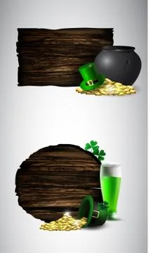 St. Patrick s Day symbol board Stock Illustration