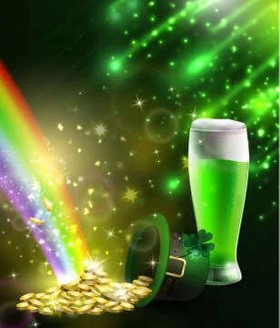St. Patrick s Day symbol green hat and gold Stock Illustration