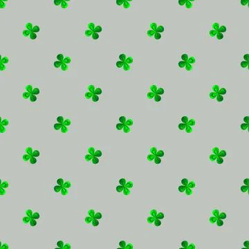 St. Patrick s day vector seamless background with clover. Stock Illustration