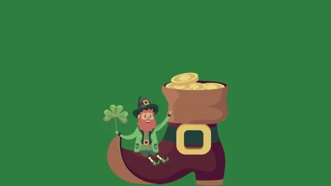 St patrick ' s day wallpaper and isolated isolated on green screen background Video stock 336890194