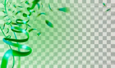 St Patricks Background Vector Illustrations. Green Serpentine and confetti... Stock Illustration