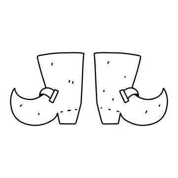 St. Patricks boots in hand drawn doodle style. Vector illustration isolated.. Stock Illustration