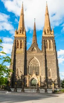 St. Patrick's Cathedral in Melbourne Stockfoto's