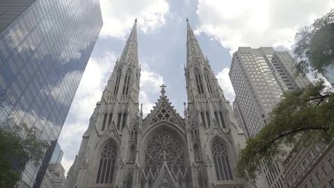 St. Patrick's Cathedral in New York City. 4K UHD. Stock Footage