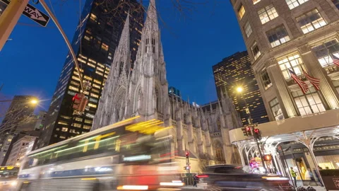 St. Patrick's Cathedral time lapse Stock Footage 171047213