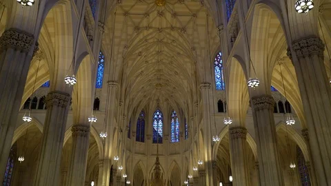 St. Patrick's Cathedral_Ceiling 스톡 동영상 123994961