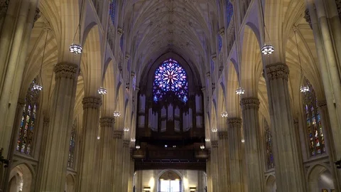 St. Patrick's Cathedral_Ceiling 스톡 동영상 123999376