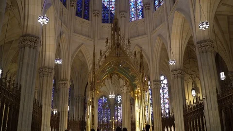 St. Patrick's Cathedral_Interior 스톡 동영상 123998689