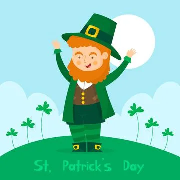 St. patrick's with cheerful man Stock Illustration