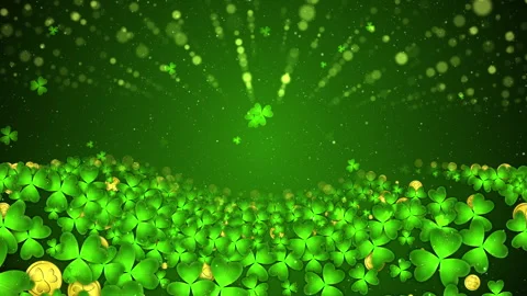 St Patricks Clover Leaf Background Stock Footage 314096468