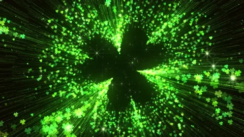 St Patrick's Clover Particles Background Vidéo 204143969