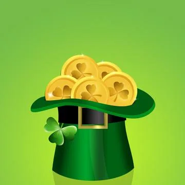 St. Patrick's coins in the hat Stock Illustration