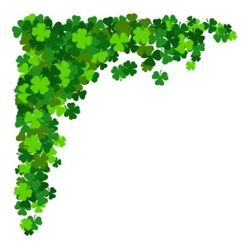 St. Patricks corner border of shamrock. Vector illustration Stock Illustration