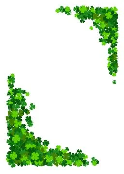 St. Patricks corner border of shamrock. Vector illustration Stock Illustration