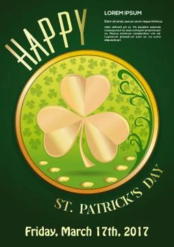 St. Patricks Day 2017. March 17. Invitation Poster Stock Illustration