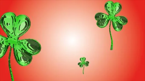 St. Patrick's Day 3d effect clover over space background. Decorative greeti.. Stock Illustration