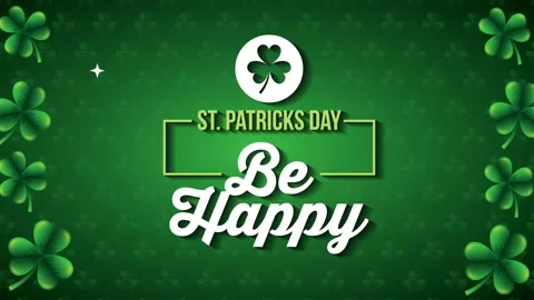St. patricks day animated background with shamrocks and festive text. Stock-Footage 338314161