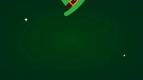 St patricks day animated card with elf hats and clovers pattern Stock Footage 125114914