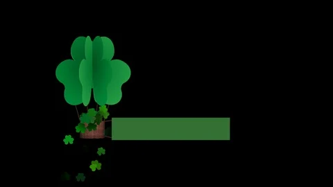 St Patrick's day animation with blank banner for own message Stock Footage 101028752
