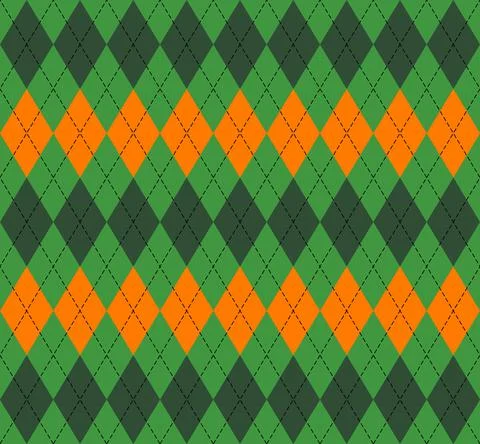 St. Patricks day Argyle. Pattern Scottish cage Stock Illustration