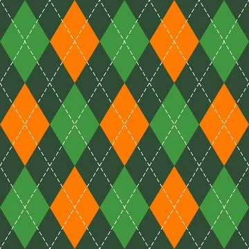 St. Patricks day Argyle. Pattern Scottish cage Stock Illustration
