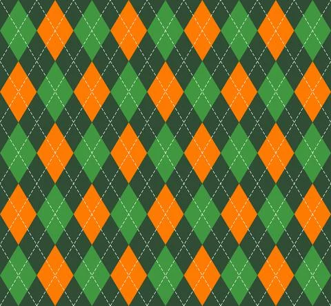 St. Patricks day Argyle. Pattern Scottish cage イラスト素材