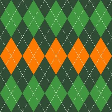 St. Patricks day Argyle. Pattern Scottish cage イラスト素材