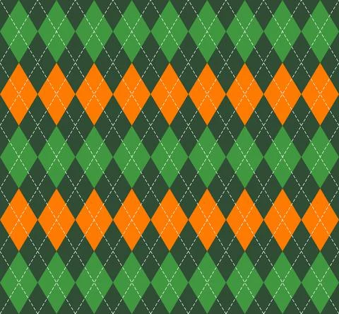 St. Patricks day Argyle. Pattern Scottish cage イラスト素材