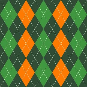 St. Patricks day Argyle. Pattern Scottish cage Stock Illustration