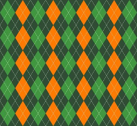 St. Patricks day Argyle. Pattern Scottish cage Stock Illustration