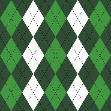 St. Patricks day Argyle. Pattern Scottish cage Stock Illustration