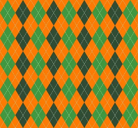 St. Patricks day Argyle. Pattern Scottish cage イラスト素材