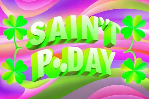 St. Patrick's Day attributes in a pub, beer, green hat, clover, flat lay Stock Illustration