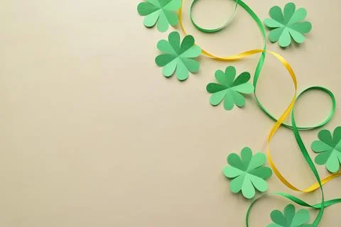 St. Patrick's Day background with clover leaves Stock Photos